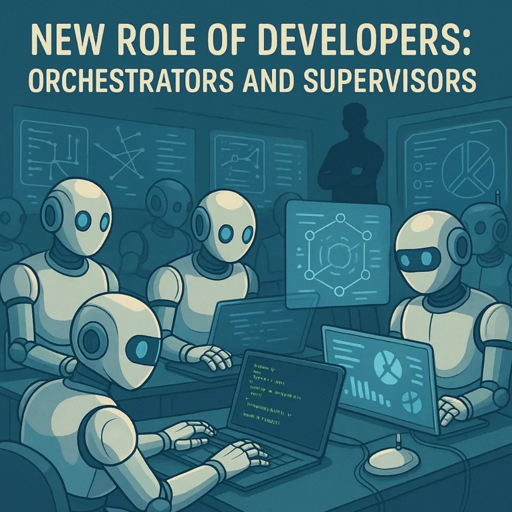 Slide: New role of developers — orchestrators and supervisors