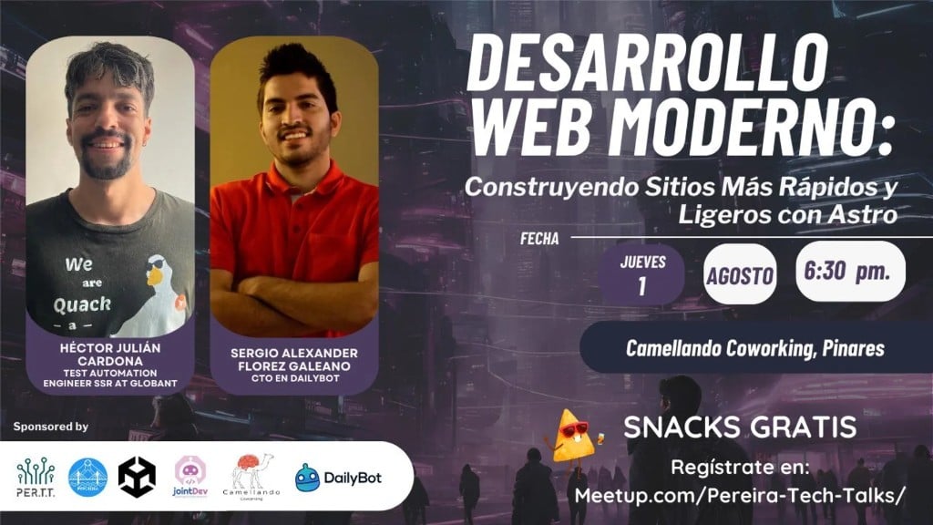Promotional poster for Astro in Action talk at Camellando Coworking