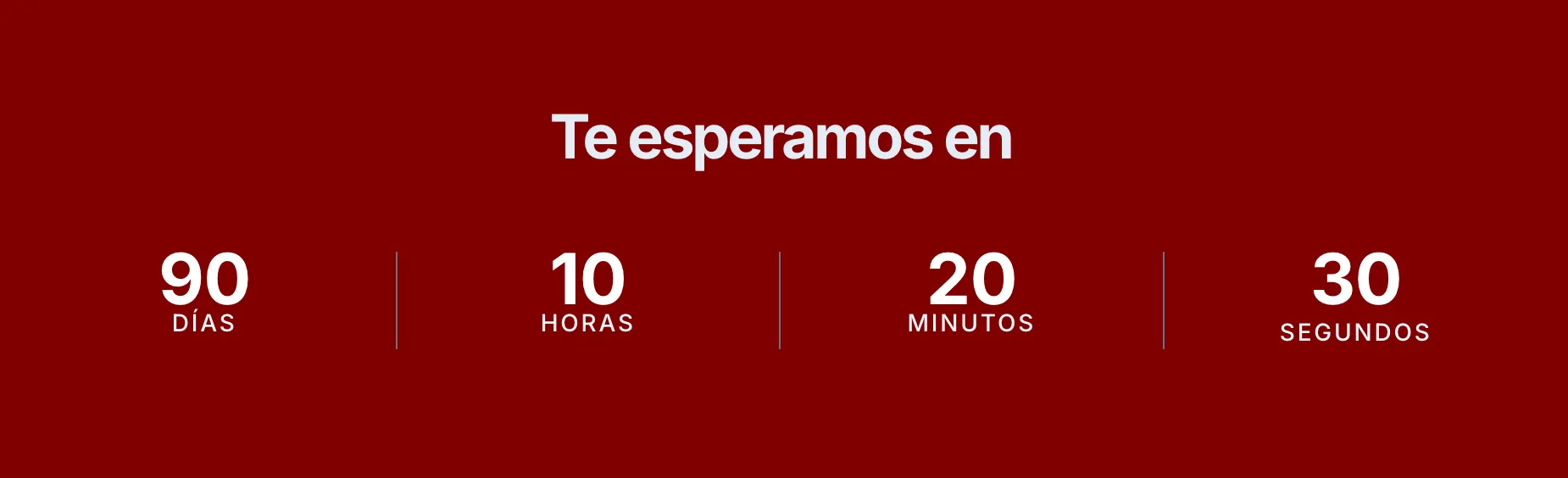 The countdown section showing 90 days, 10 hours, 20 minutes, and 30 seconds remaining until the wedding