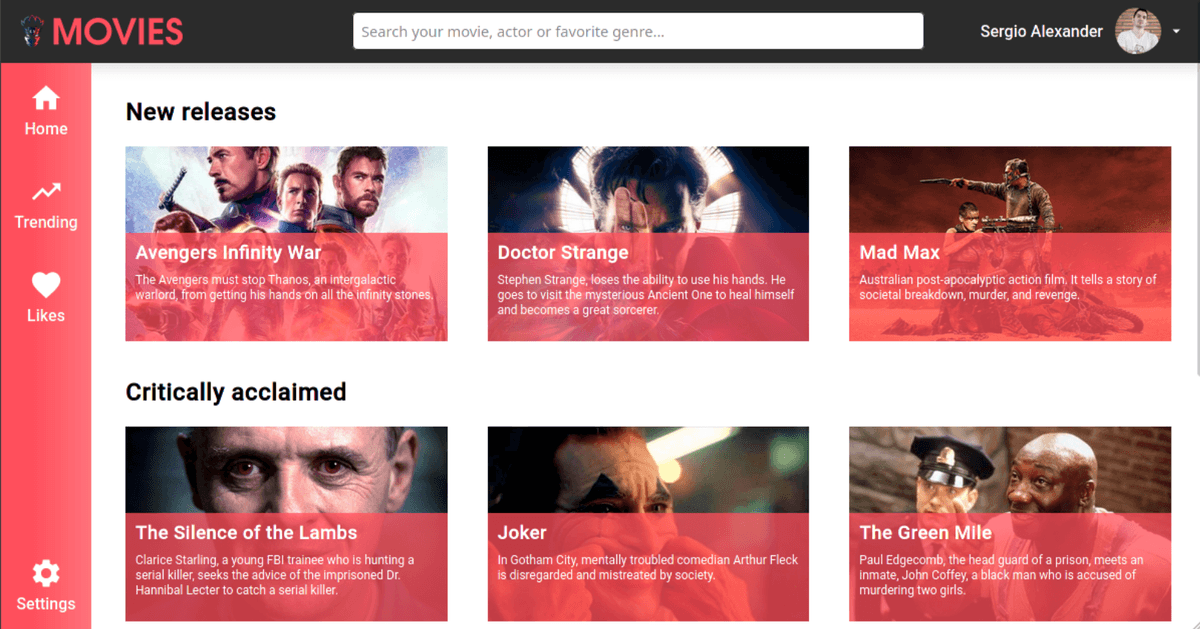 Movies Page exercise with CSS Grid