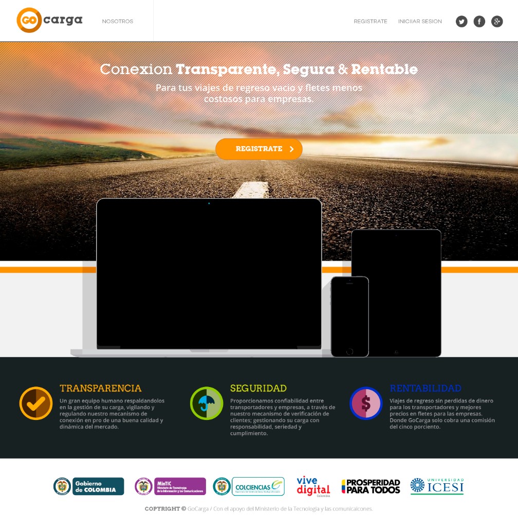 Main landing prototype — Transparent, secure and profitable connection