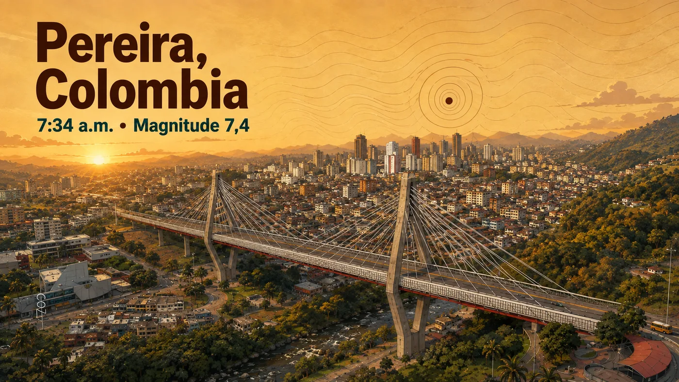 Pereira, Colombia: 7:34 a.m., Magnitude 7.4