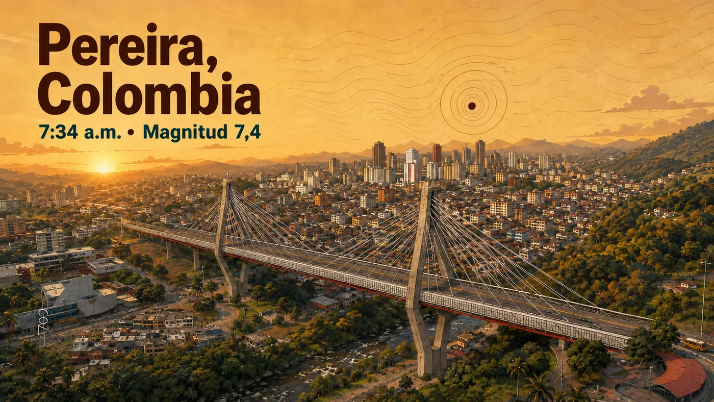 Pereira, Colombia: 7:34 a. m., magnitud 7,4
