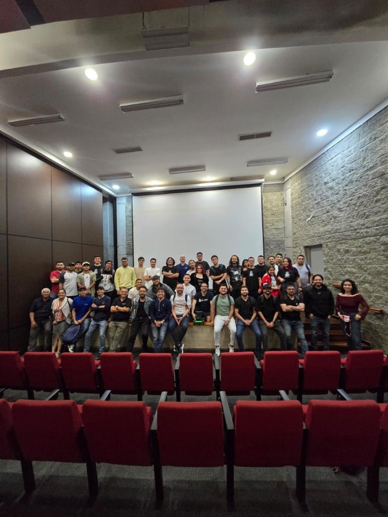 Group photo of attendees at The future of AI: Code, Hardware and Agents