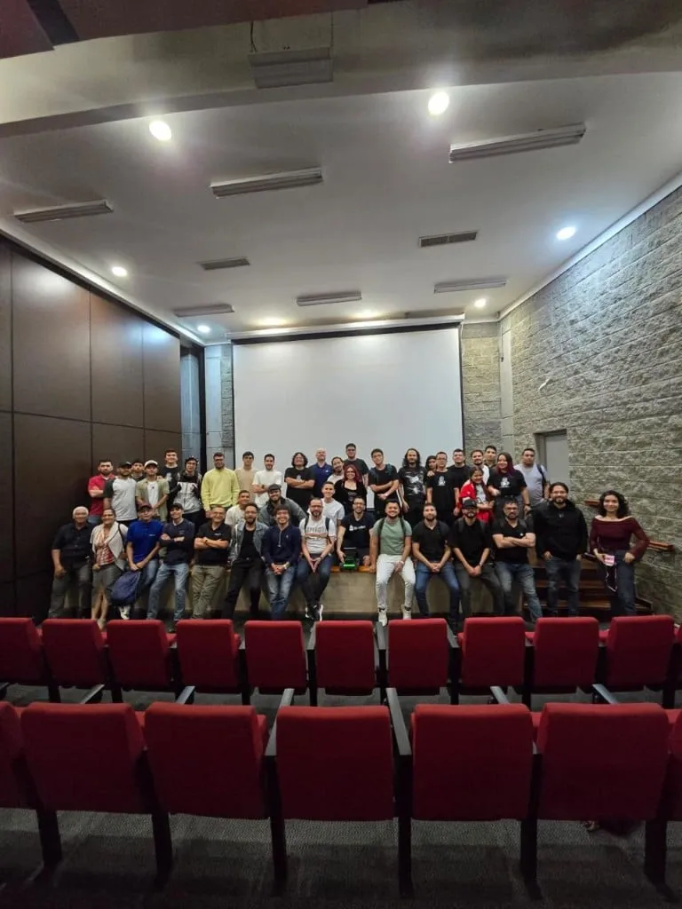 Group photo of attendees at The future of AI: Code, Hardware and Agents